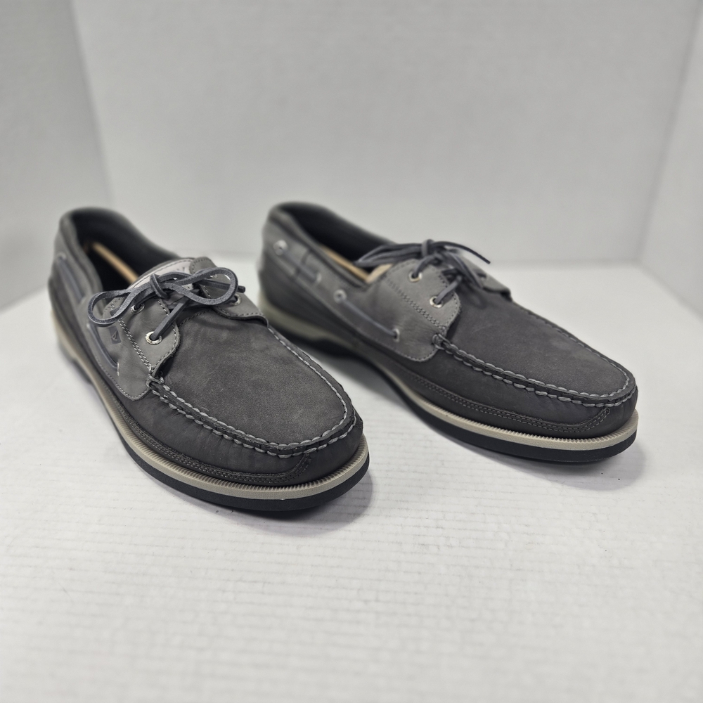 *NEW* Sperry Men's Gold Mako 2-eye Grey Suede Boat Shoes Size 15